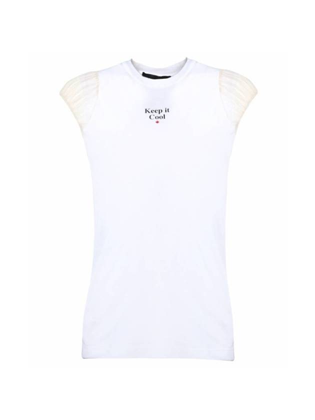 Women's Slogan Print Sleeveless White - DSQUARED2 - BALAAN 1