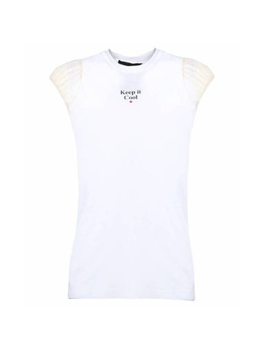 Women's Slogan Print Sleeveless White - DSQUARED2 - BALAAN 1