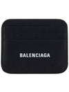 White Logo 3-Fold Card Wallet Black - BALENCIAGA - BALAAN 3