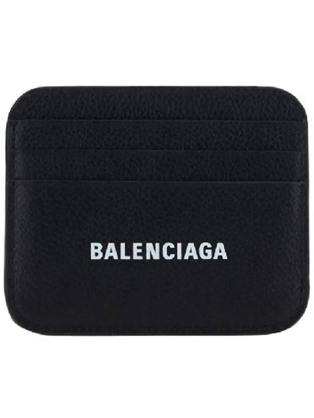 White Logo 3-Fold Card Wallet Black - BALENCIAGA - BALAAN 2