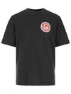 Heart Logo Patch Short Sleeve T-Shirt Dark Grey - AMI - BALAAN 2