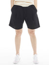 Unisex One Tuck Wide Fit Shorts Black - LMN3011 - BALAAN 2