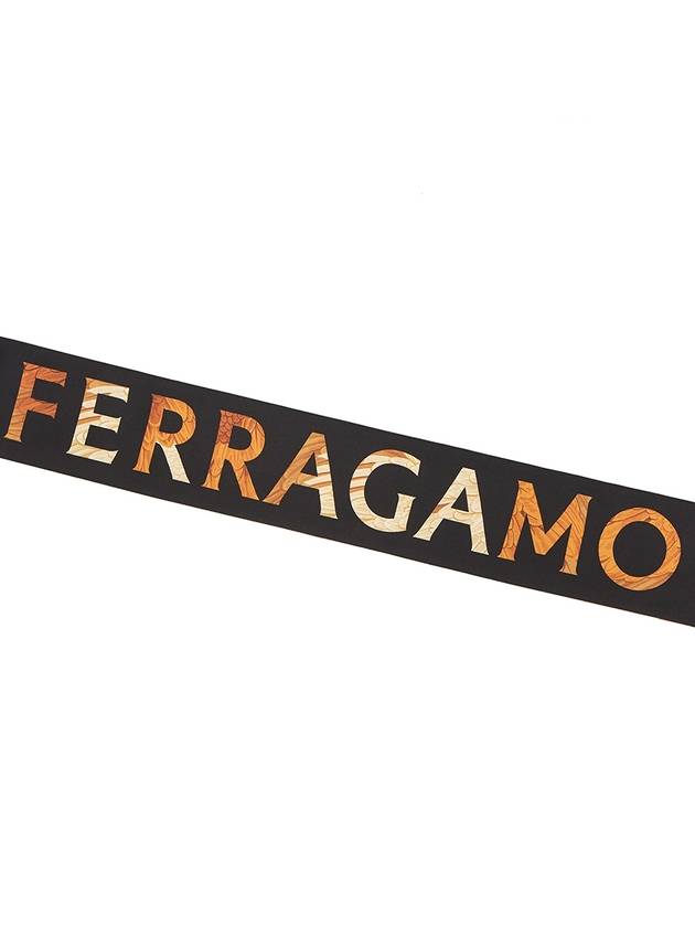 Parrot Print Slik Scarf Black Orange - SALVATORE FERRAGAMO - BALAAN 5