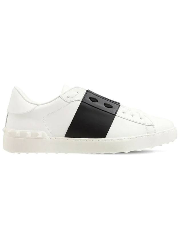 Hidden Open Stud Low Top Sneakers Black White - VALENTINO - BALAAN 1