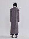 Leopard Jacquard Peton Long Straight Coat Gray - LIE - BALAAN 4