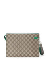 GG Supreme Canvas Clutch Bag Green Beige - GUCCI - BALAAN 3