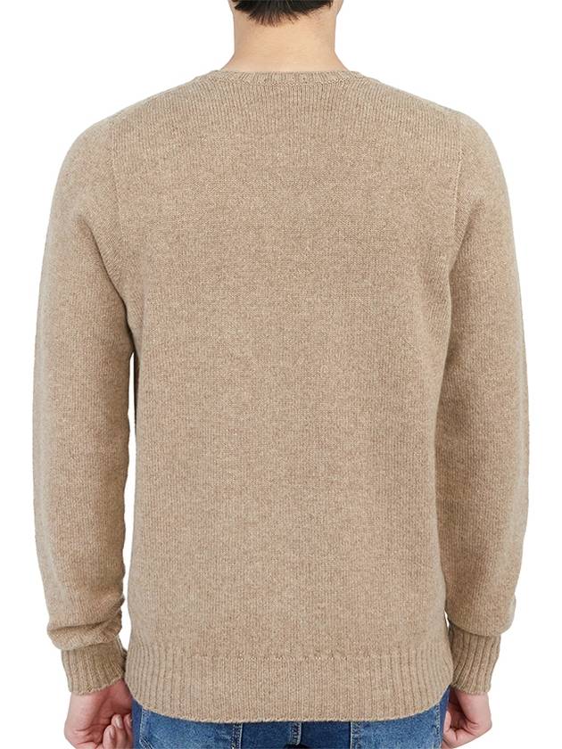 Crew Neck Lambswool Knit Top Beige - DRUMOHR - BALAAN 5