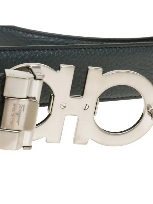 Reversible Adjustable Gancini Belt Black - SALVATORE FERRAGAMO - BALAAN 6