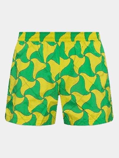 Bottega Veneta Print Tech Triangle Swim Shorts Yellow Green - BOTTEGA VENETA - BALAAN 2