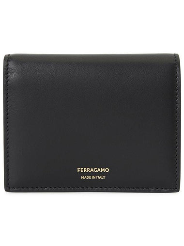 Logo Half Wallet Black - SALVATORE FERRAGAMO - BALAAN 1