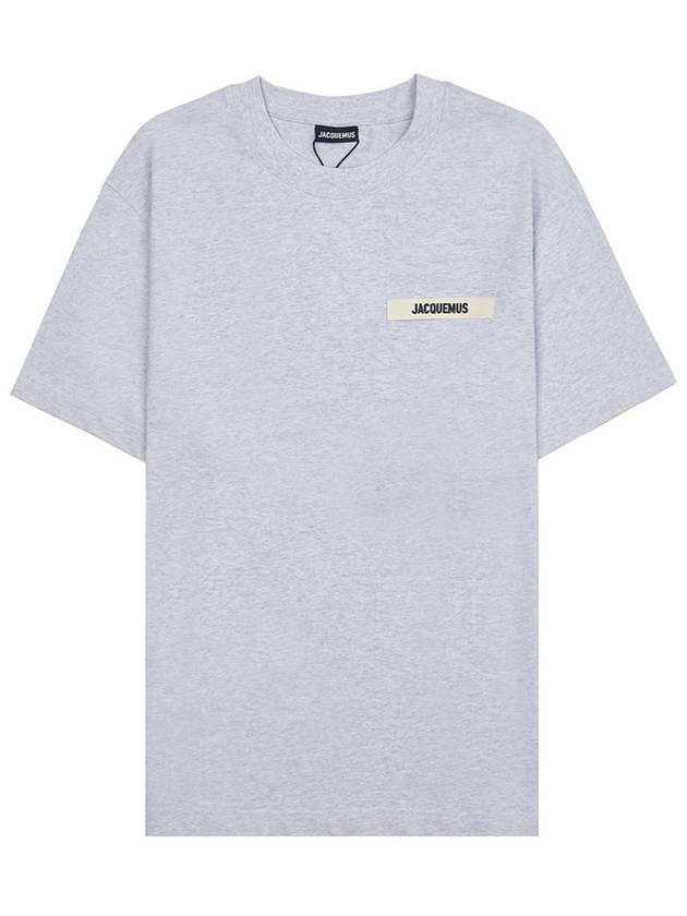 Le Gros Grain Logo Short Sleeve T-Shirt Grey - JACQUEMUS - BALAAN 10