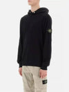 Compass Badge Cotton Hoodie Black - STONE ISLAND - BALAAN 7