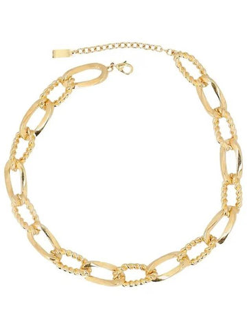 Women's Bi-Texture Chain Choker in Metal Gold - SAINT LAURENT - BALAAN 1