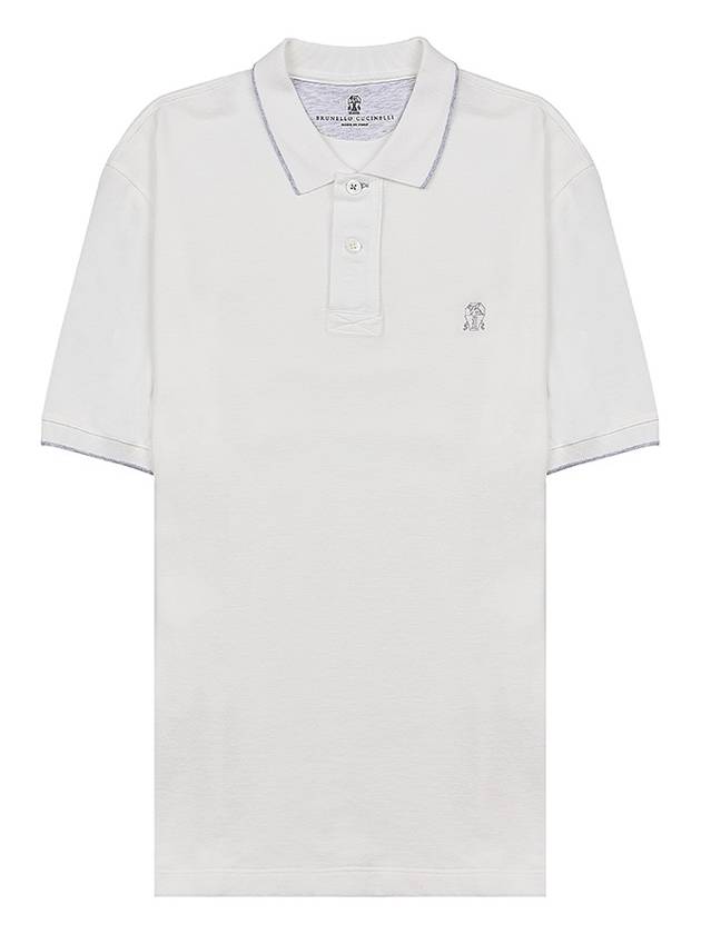 Logo Embroidered Short Sleeve Polo Shirt White - BRUNELLO CUCINELLI - BALAAN 11