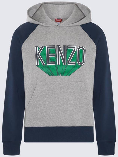 Logo Raglan Hoodie Grey - KENZO - BALAAN 2