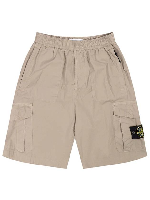 Men's Waffen Patch Bermuda Shorts Beige - STONE ISLAND - BALAAN 2