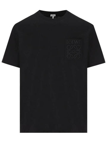 Relaxed Fit Cotton Short Sleeve T-Shirt Black - LOEWE - BALAAN 1