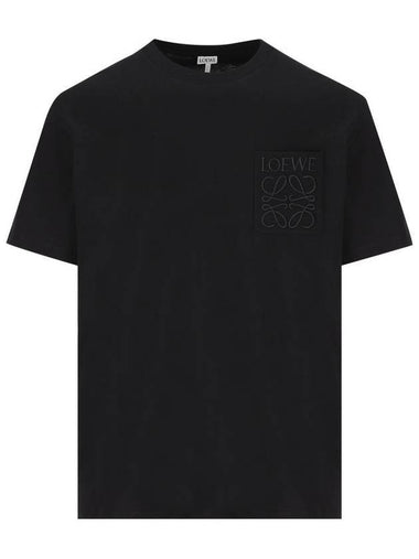 Relaxed Fit Cotton Short Sleeve T-Shirt Black - LOEWE - BALAAN 1