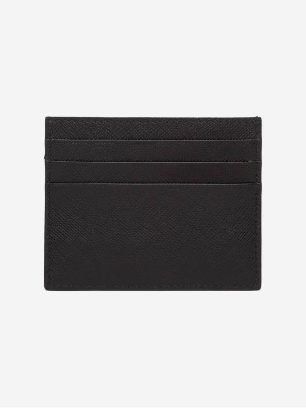 Saffiano Leather Triangle Logo Card Wallet Black Gold - PRADA - BALAAN 3