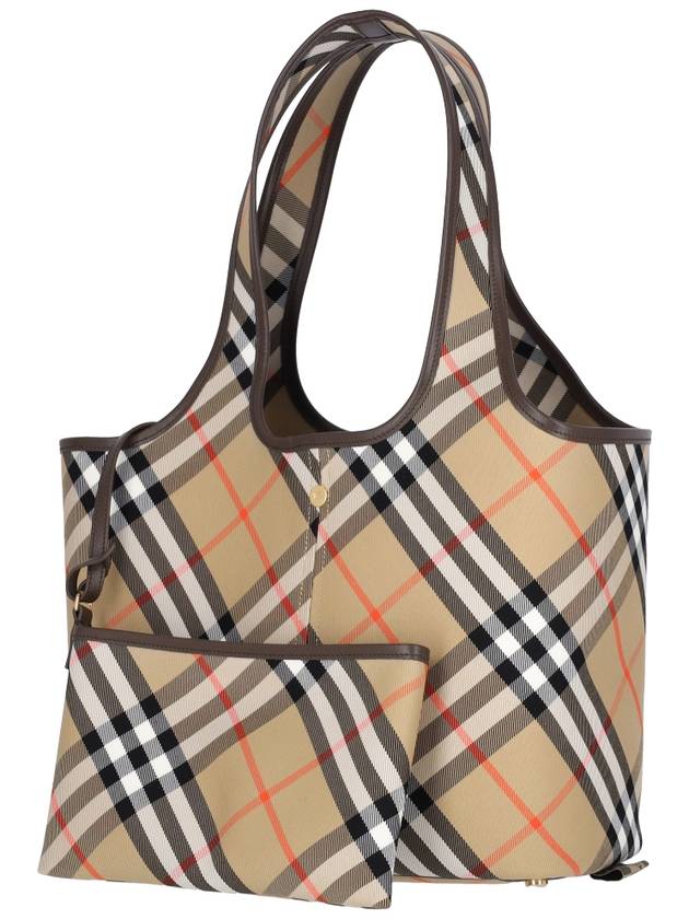 Check Small Tote Bag Sand - BURBERRY - BALAAN 3