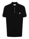 Fox Head Patch Cotton Polo Shirt Black - MAISON KITSUNE - BALAAN 2