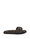 Feel FF Jacquard Slippers Brown - FENDI - BALAAN 1