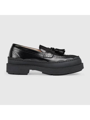 Women's Interlocking G Rug Loafers Black - GUCCI - BALAAN 1