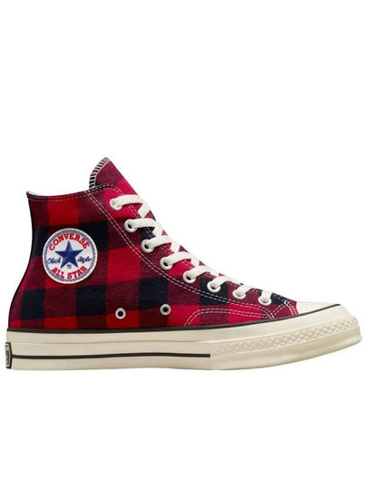 Chuck 70 Upcycled High Top Sneakers Black Red - CONVERSE - BALAAN 2