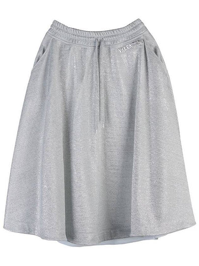 Lurex Jersey A-Line Skirt Silver - VALENTINO - BALAAN 2