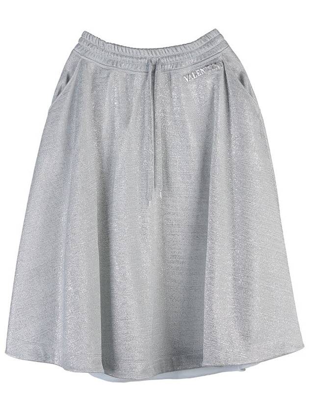 Lurex Jersey A-Line Skirt Silver - VALENTINO - BALAAN 9