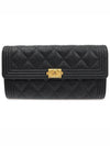 A80286 Black Caviar Gold Boy Long Flap Wallet 31st - CHANEL - BALAAN 1