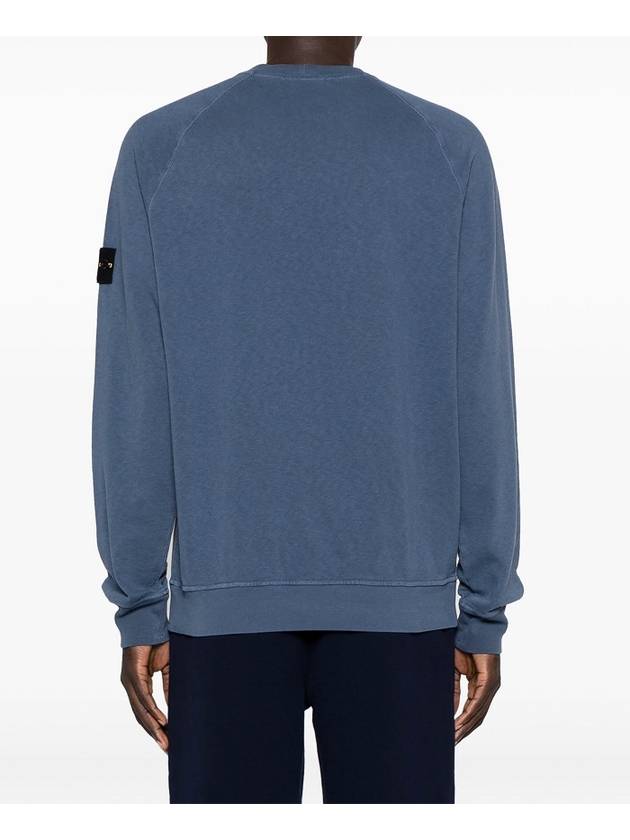 Logo Patch Crew Neck Sweatshirt Navy - STONE ISLAND - BALAAN 6