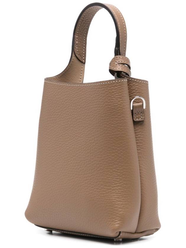 Micro Leather Mini Tote Bag Brown - TOD'S - BALAAN 5