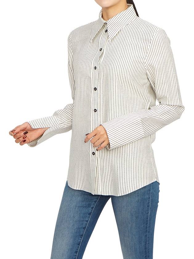 Journey Striped Long Sleeve Shirt White - GOLDEN GOOSE - BALAAN 8