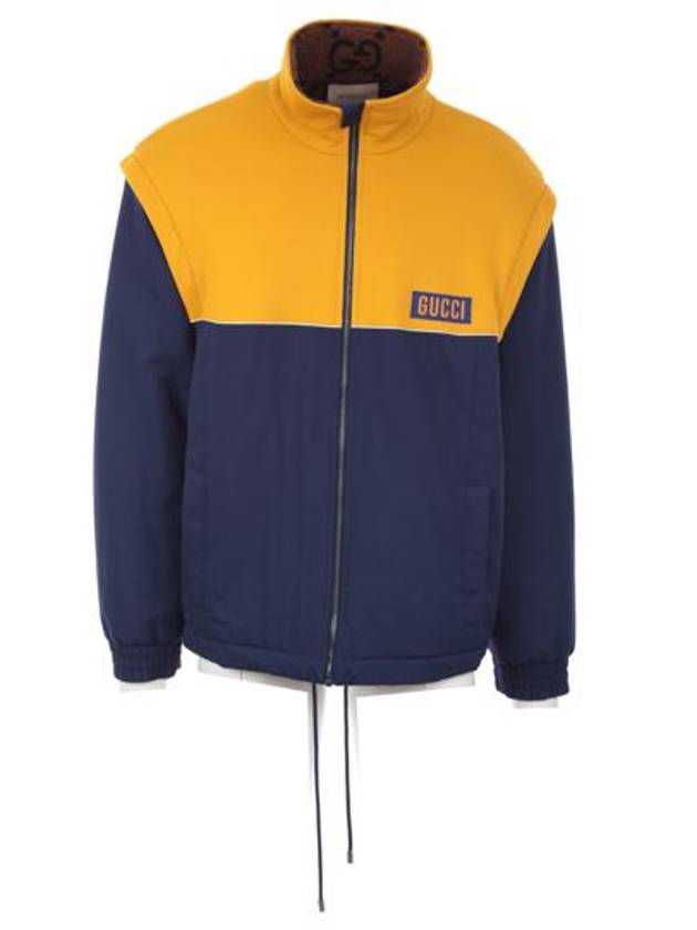 detachable sleeve jersey jacket yellow blue - GUCCI - BALAAN 2