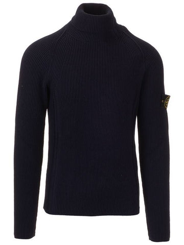 Men's Wappen Turtleneck Dark Blue - STONE ISLAND - BALAAN 1