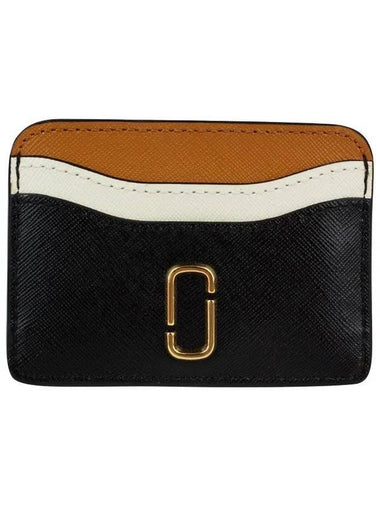 The Snapshot Color Block Leather Card Wallet Black - MARC JACOBS - BALAAN 1