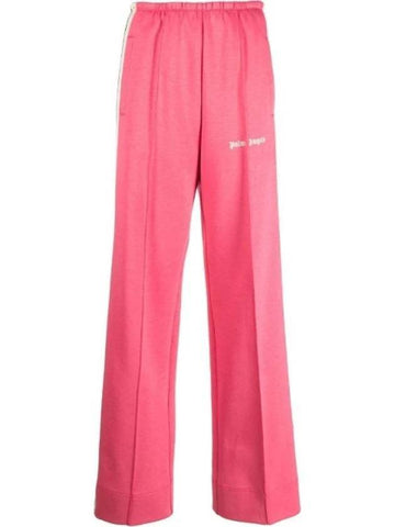 Women's Loose Striped Track Pants Pink - PALM ANGELS - BALAAN.