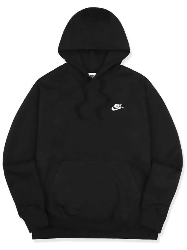 NSW Club Fleece Hoodie Black - NIKE - BALAAN 2