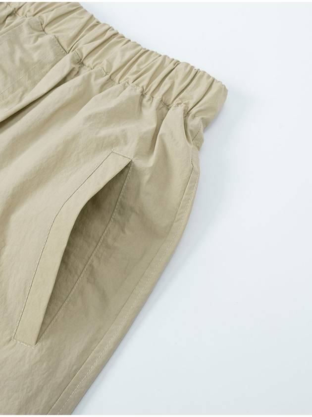 Crinkle banding A line skirt beige - CALLAITE - BALAAN 6