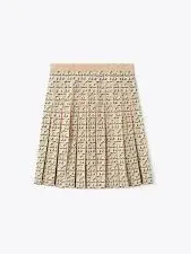 T Monogram High Waist Mini A-Line Skirt Beige - TORY BURCH - BALAAN 2