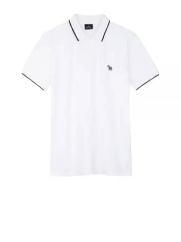 Regular Fit Zebra Wappen Short Sleeve PK Shirt White - PAUL SMITH - BALAAN.