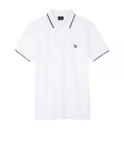 Regular Fit Zebra Wappen Short Sleeve PK Shirt White - PAUL SMITH - BALAAN 2