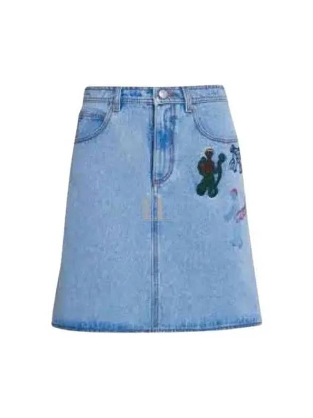 Denim Short A-Line Skirt Blue - MARNI - BALAAN 2