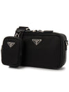 Triangle Logo Re-Nylon Saffiano Cross Bag Black - PRADA - BALAAN 3