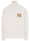 Men's Fox Head Patch Oversized Wool Turtleneck Ecru - MAISON KITSUNE - BALAAN 1