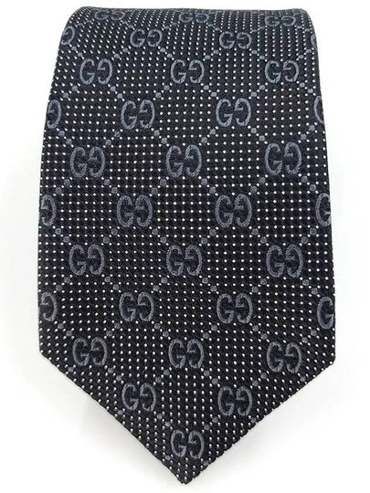 Men's GG Dot Pattern Silk Necktie Black - GUCCI - BALAAN 2