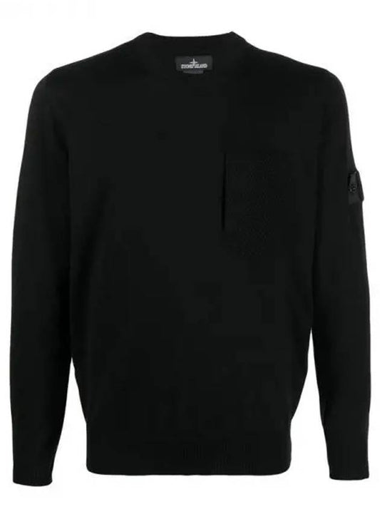 Shadow Project Pocket Crew Neck Knit Top Black - STONE ISLAND - BALAAN 2