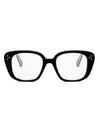 Eyewear Logo Square Eyeglasses Shiny Black - CELINE - BALAAN 1