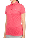 Alaya Jacquard Short Sleeve Polo Shirt Azalea - J.LINDEBERG - BALAAN 3